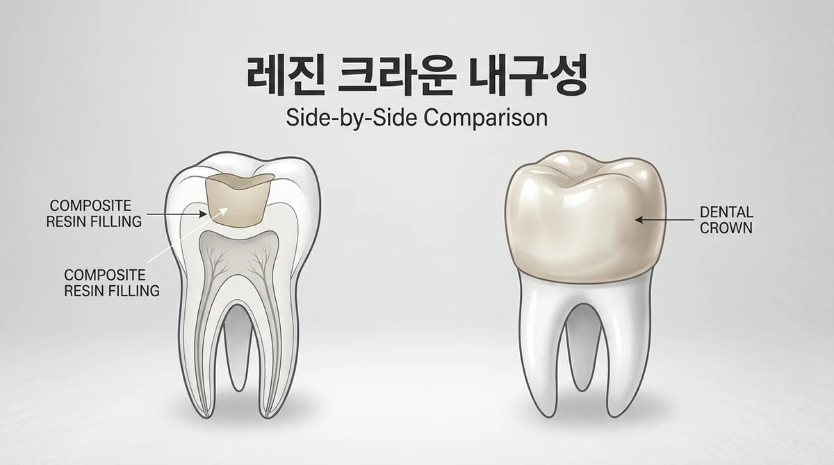 레진과 크라운 보철물: 내구성과 실패 메커니즘 심층 비교