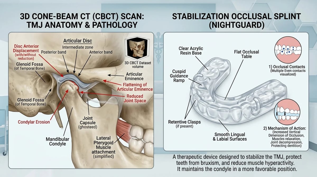 턱관절 CBCT 영상과 교합안정장치(스플린트)의 의료 일러스트
