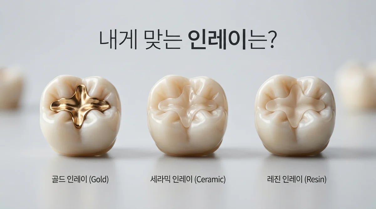 나에게 맞는 치과 인레이 재료는? 금, 세라믹, 레진 특징 비교 가이드