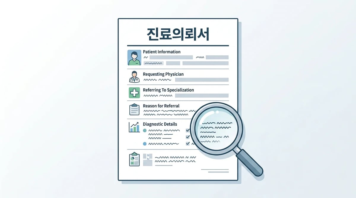 치과 진료의뢰서 서류 이미지