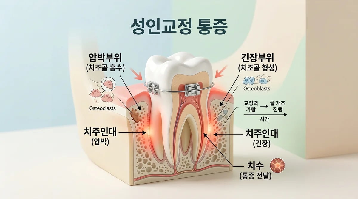 성인 치아교정, 치아 이동의 원리 이해와 통증 관리법 5가지