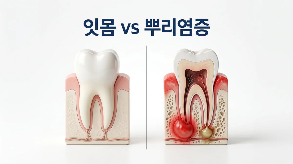 잇몸수술 vs 신경치료: 뿌리 염증과 잇몸 질환의 명확한 차이점 이해하기
