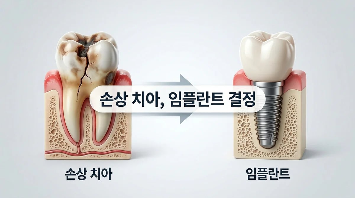 심하게 손상된 치아: 보존 vs 임플란트, 합리적인 선택 기준 가이드