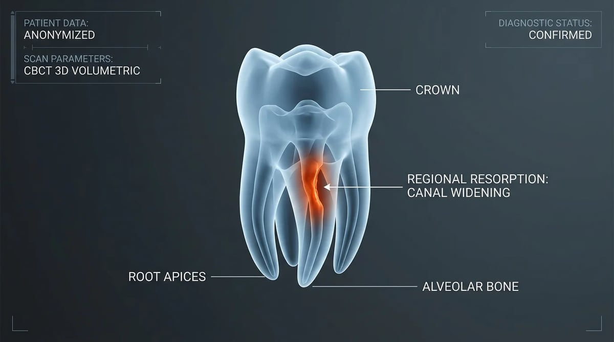치아 뿌리 흡수를 진단하는 치과용 콘빔CT(CBCT) 3D 이미지