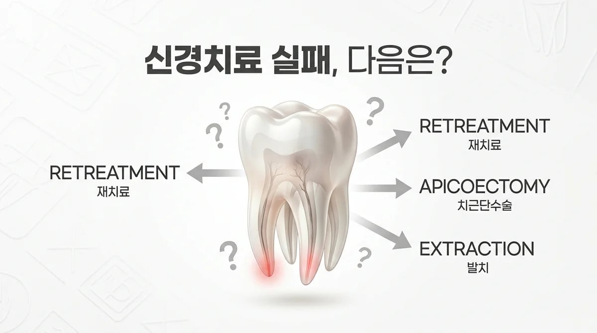신경치료 실패 후 다음 단계: 3가지 핵심 치료 옵션 탐구
