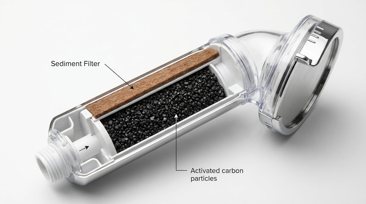 필터 샤워기 내부 단면
