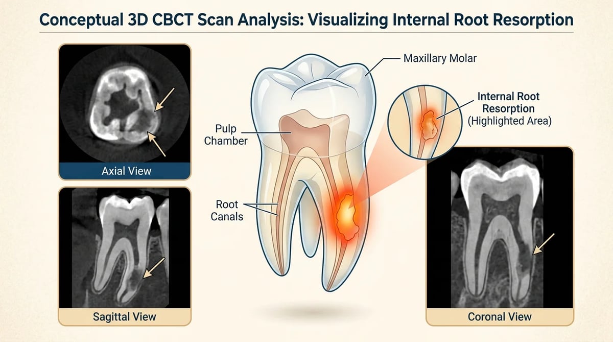 치아 외흡수 진단을 위한 CBCT 3차원 영상 개념도