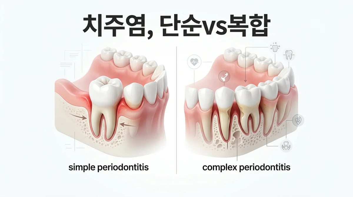 만성단순치주염과 만성복합치주염: 핵심 차이점과 관리법