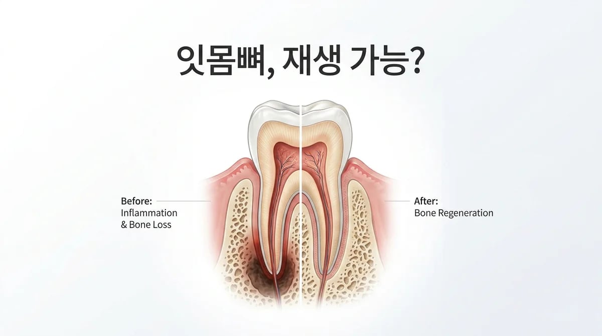 치아 뿌리 염증으로 손상된 잇몸뼈, 과연 재생 가능할까?