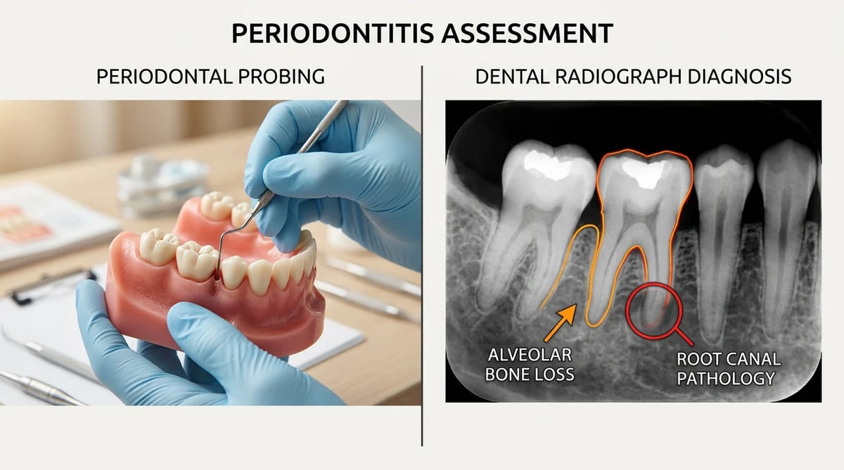 치아 동요도 검사 과정: 치주 탐침 검사와 치과 방사선(X-ray) 촬영