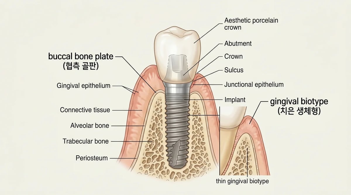협측 골판과 치은 생체형 해부학적 구조