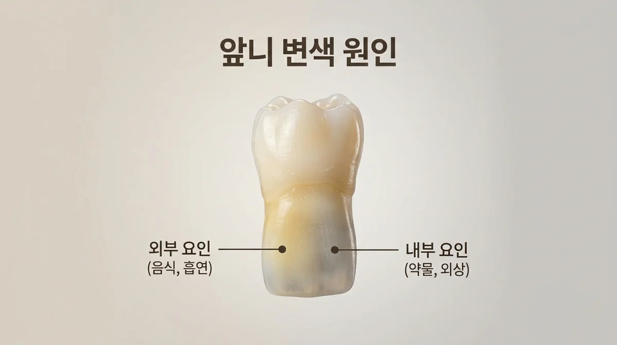 앞니 변색, 단순 착색일까? 색상별 5가지 원인과 대처법