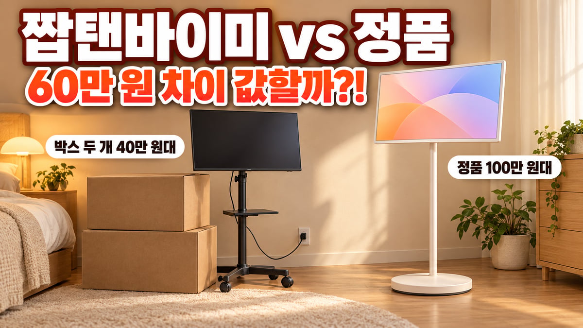 박스 두 개로 조립한 짭탠바이미와 LG 스탠바이미 정품 비교