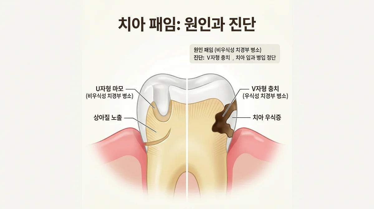 치경부 마모증 vs 충치: 치아 패임의 원인과 정확한 구별법