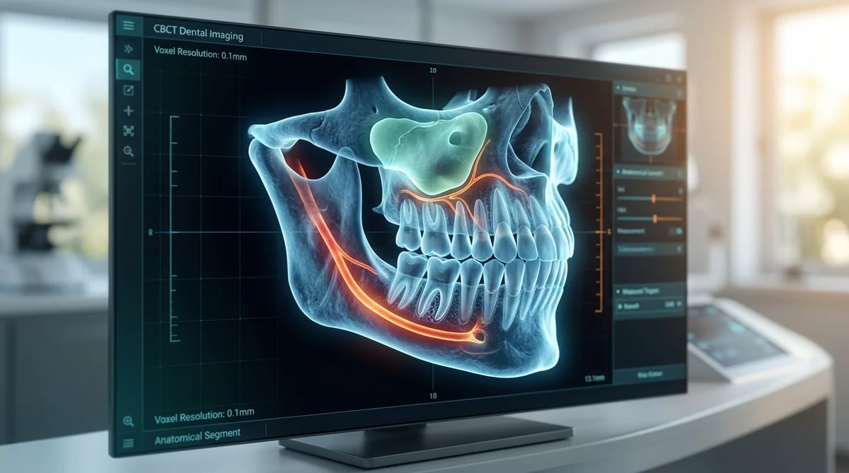 3D CBCT 스캔으로 구현된 입체적인 잇몸뼈 구조 이미지