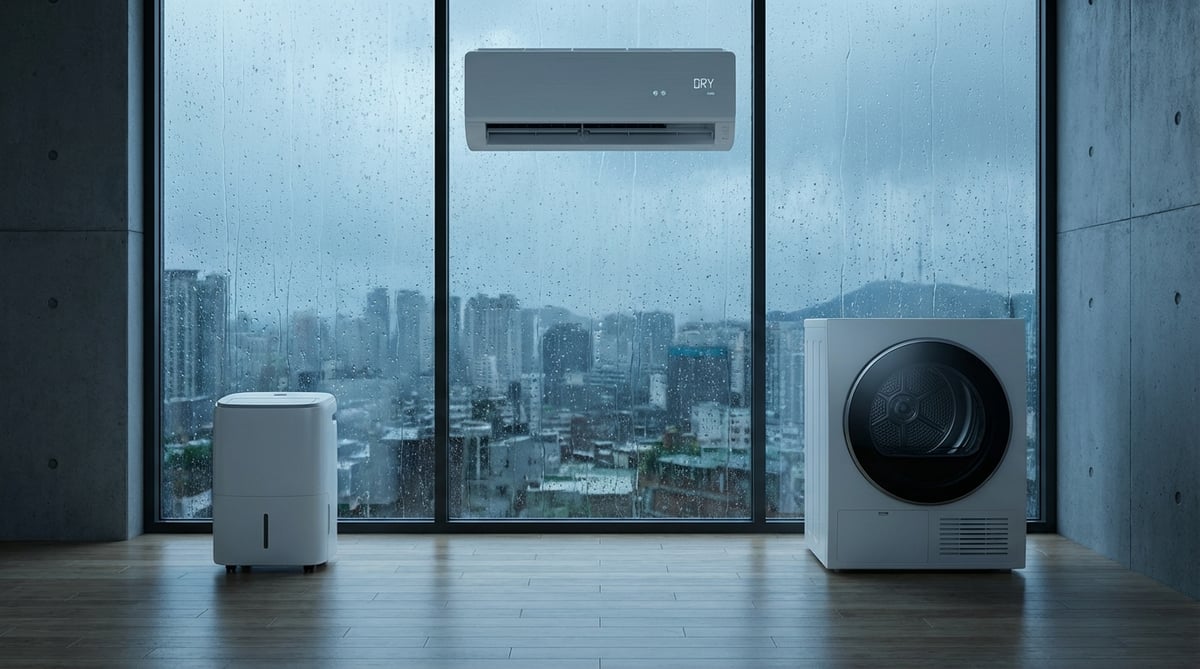 제습기 에어컨 건조기 전기세 비교 인포그래픽