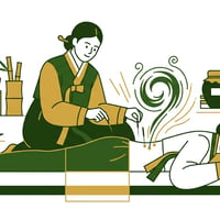 한의사가 환자의 허리에 침을 놓아 디스크 통증을 치료하는 장면