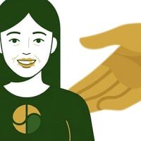 금니를 가진 한의학적 금양체질 여성이 입마름과 건조증으로 고통받는 모습과 함께 치유의 희망을 상징하는 그림.