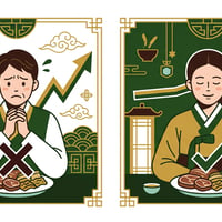 '콜레스테롤 상승'이라 적힌 고기 그림에 X표, '콜레스테롤 정상'이라 적힌 고기 그림에 O표가 그려져 일반 상식과 다른 목양체질의 특징을 시각적으로 보여줌.