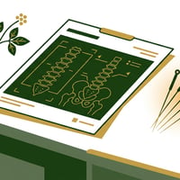 골다공증 진단서와 함께 놓인 침, 한의학적 치료를 상징하는 장면