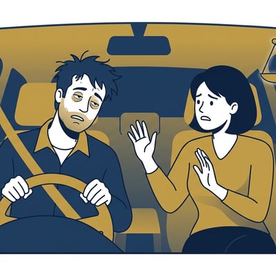술자리 후 친구가 음주운전을 하려 할 때 이를 적극적으로 말리는 모습 또는 옆에서 방조하는 모습