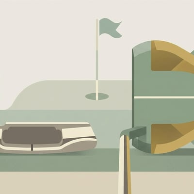 블레이드와 말렛 퍼터를 나란히 비교하는 에디토리얼 일러스트레이션