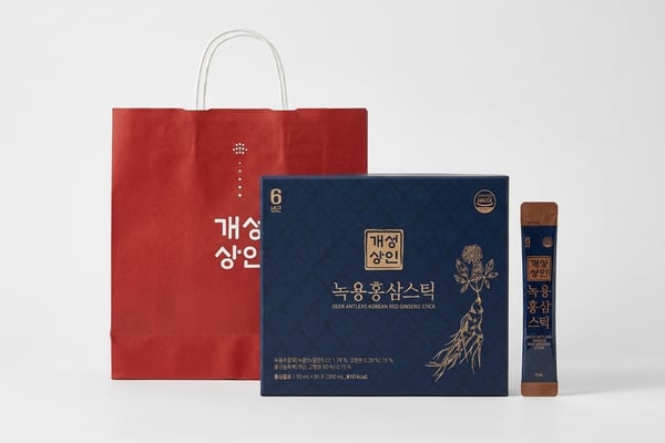개성상인 녹용 홍삼 스틱 30포 쇼핑백 세트