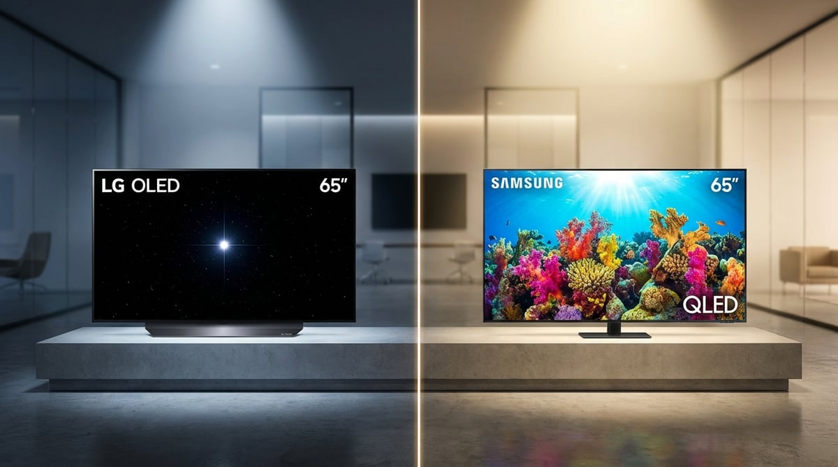 OLED 자발광 vs LCD 백라이트 구조 비교 다이어그램