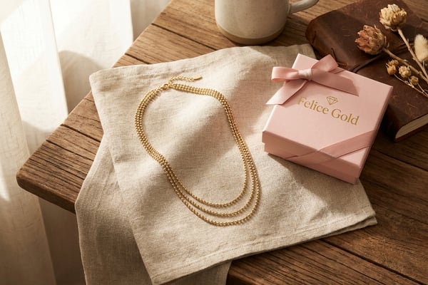 펠리체골드 14K 레체 볼 체인 목걸이