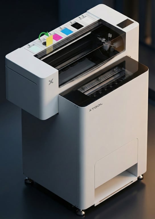 xTool Apparel Printer with sample prints