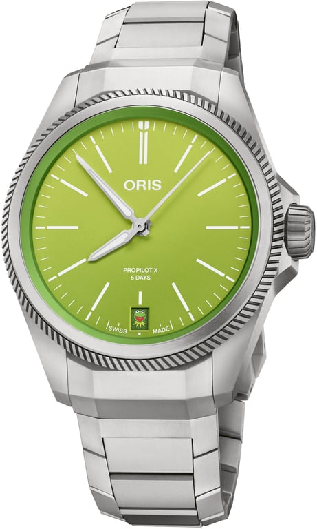 Oris Pre-Owned Oris Pro Pilot X Kermit Edition