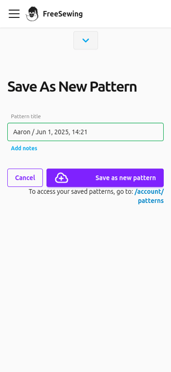 A screenshot of the FreeSewing Editor in docs view on
|
||||
mobile