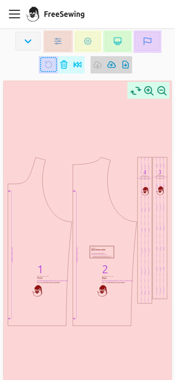 A screenshot of the FreeSewing Editor in measurements view on mobile, with various areas
|
||||
highlighted