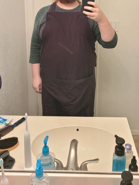 This Albert apron was mostly handsewn