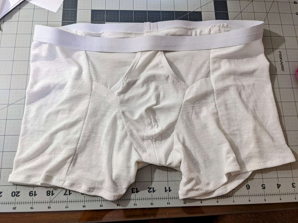 White pair of Bruce boxer briefs with bonus fly