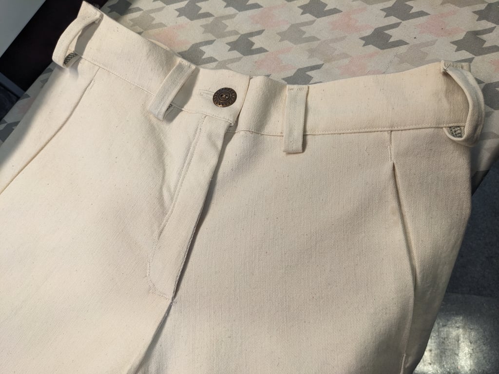 We decided not to topstitch the finish on most of this, but I think it could go either way.