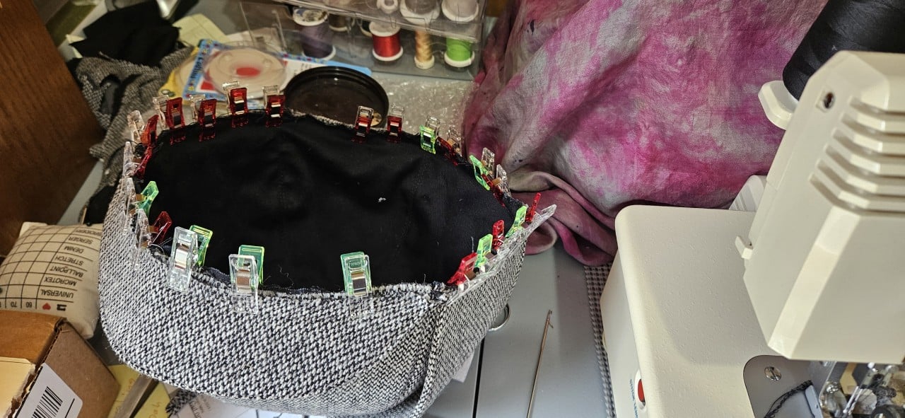 quilting clips holding liner to outer