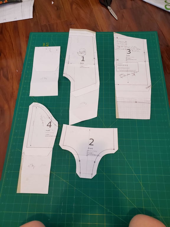 Modified pattern pieces