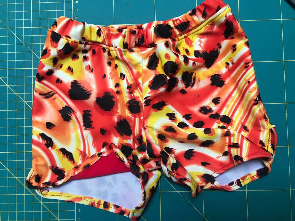 Shin shorts featuring comixminx's new skill in triple stretch stitch