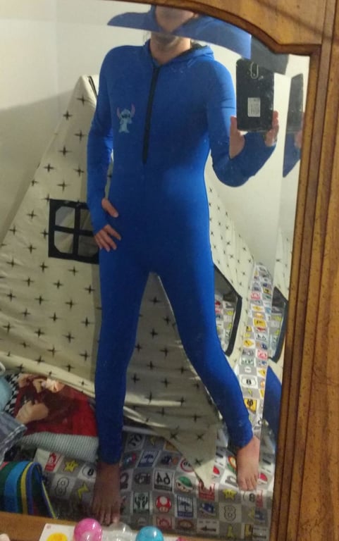 Mirror selfie of this onyx body suit