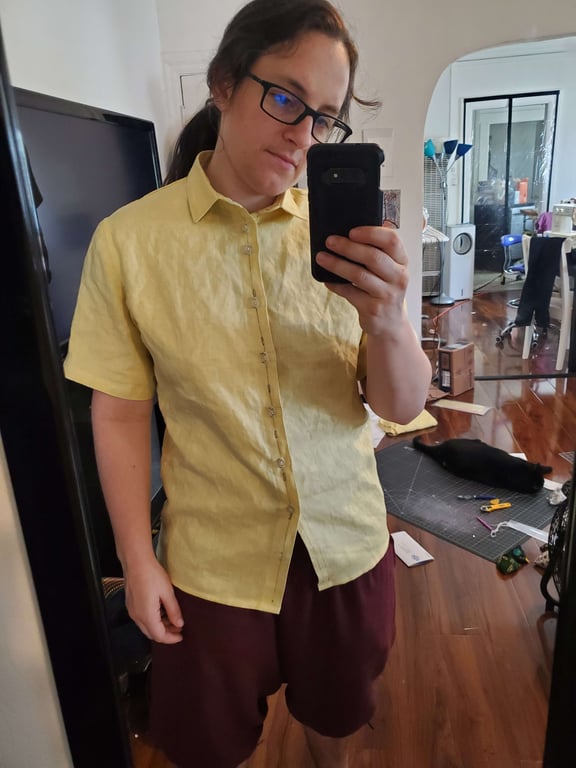 A cheerful yellow Simon shirt