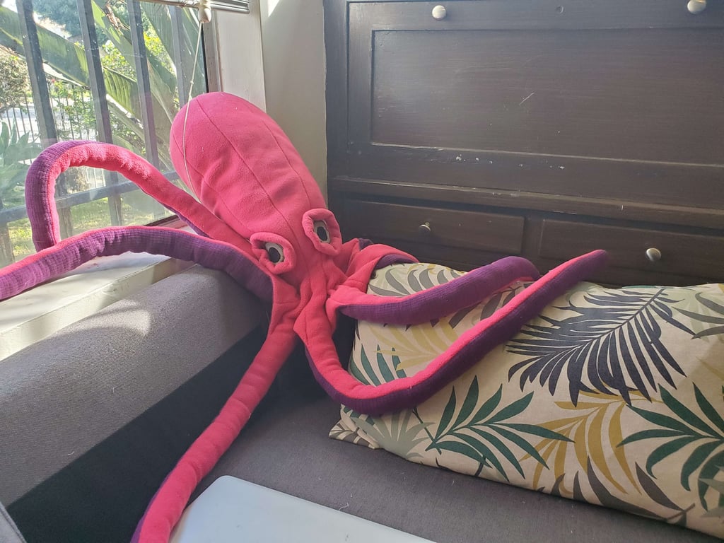 Octoplushy, stuffing in progress