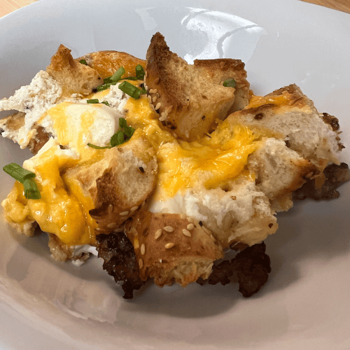 Everything Bagel Overnight Breakfast Casserole