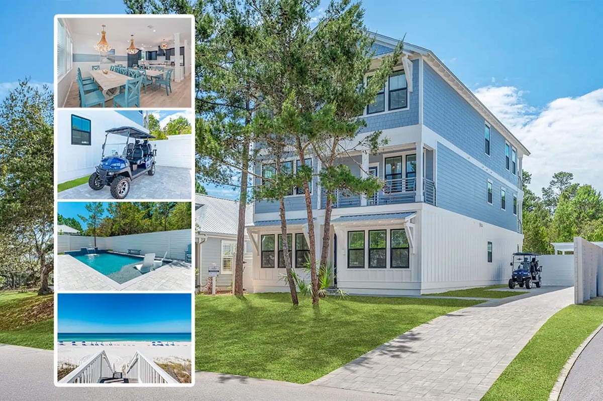 Oceana! New 30A home, 3 minutes to beach, included Golf Cart! exterior