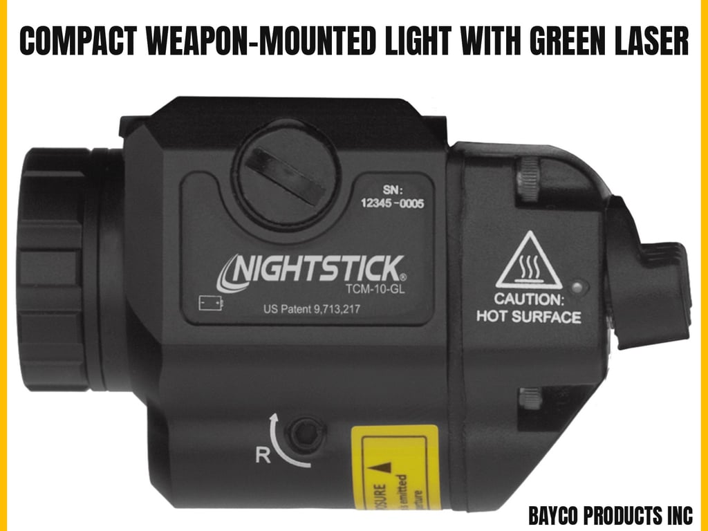 Bayco Compact Weapon-Mounted Light with Green Laser-img-0