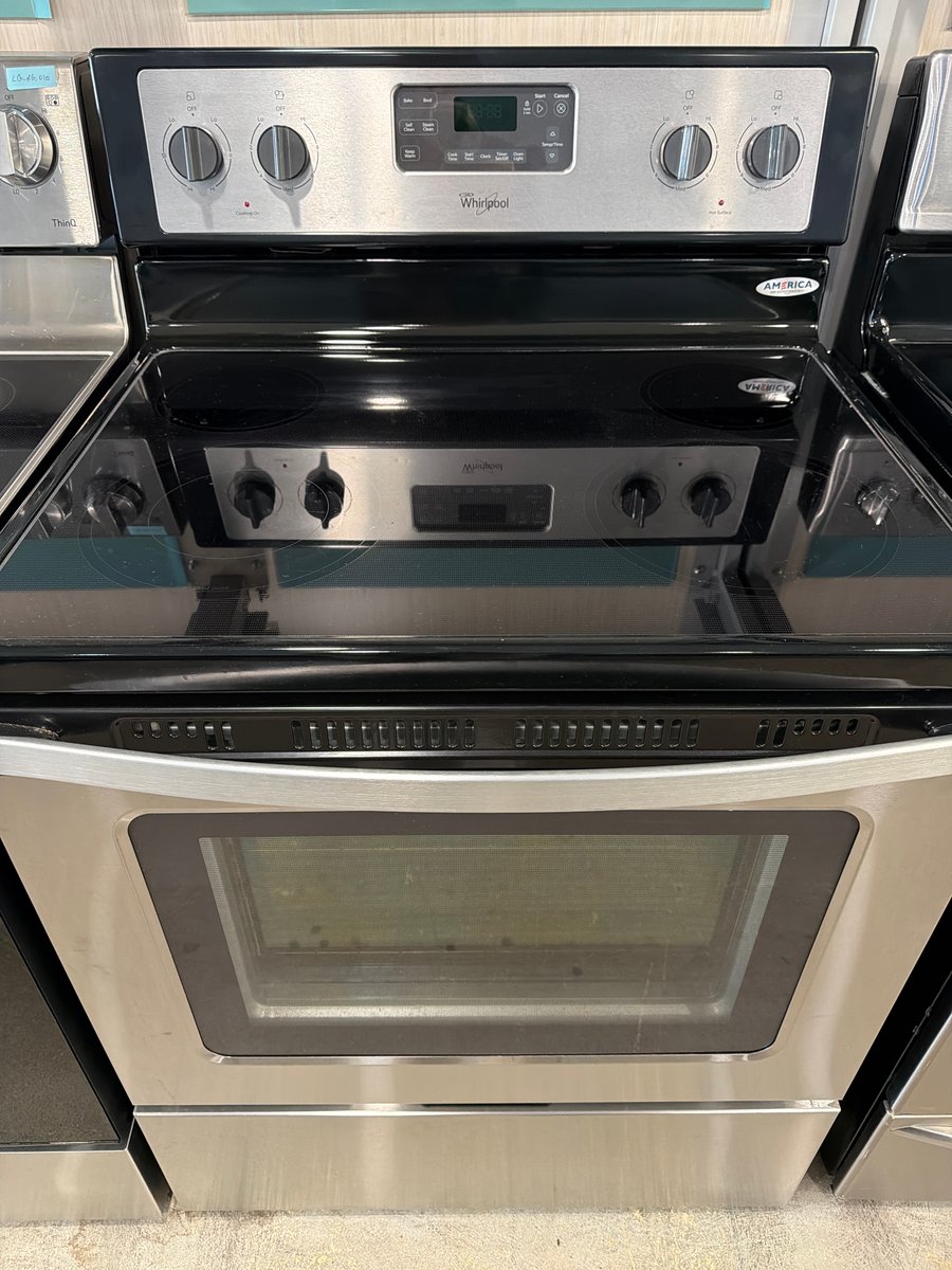 Photo 1 of this exact Whirlpool Stainless steel glass top range