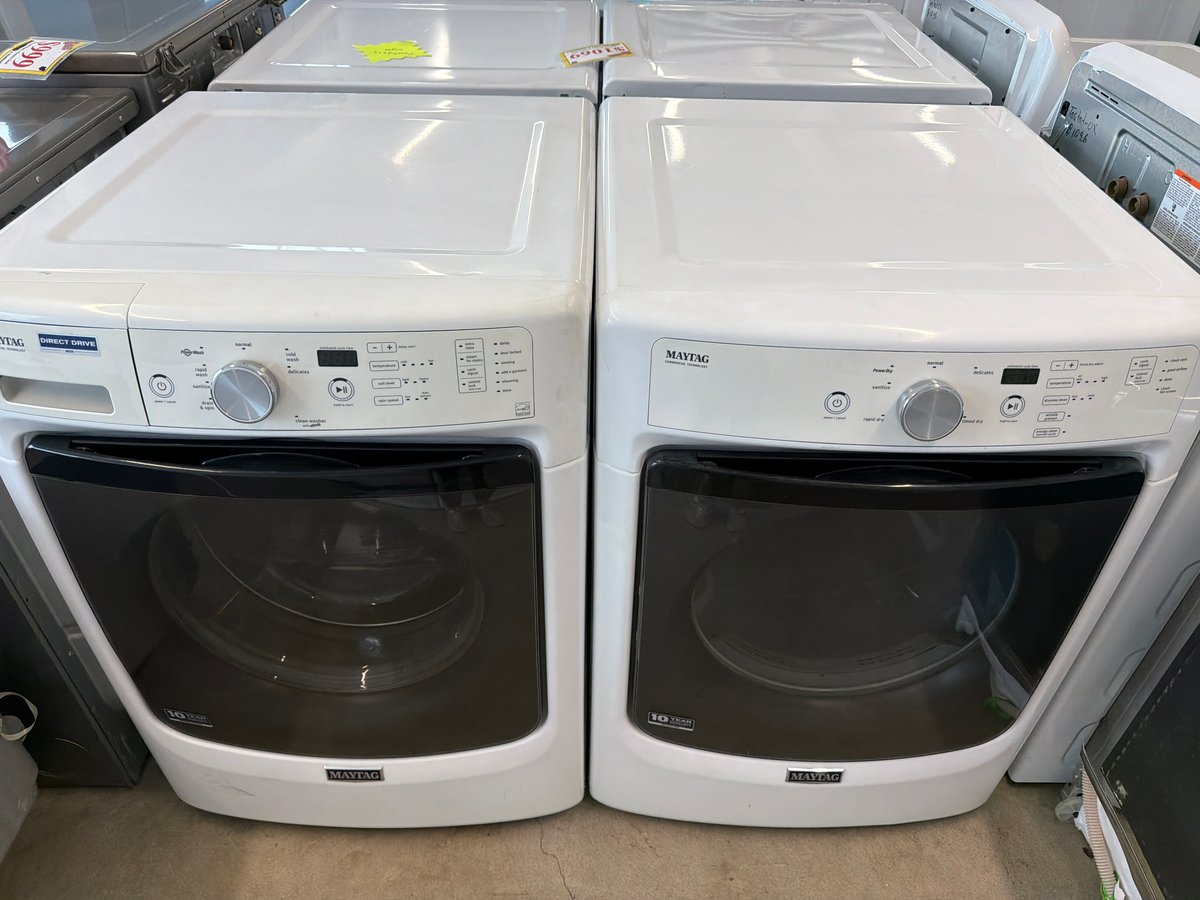 Photo 1 of this exact Maytag Front load washer and dryer set