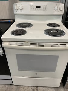 GE Bisque color coil top range