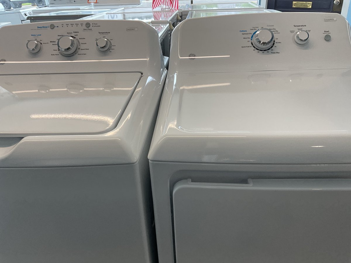 Photo 1 of this exact GE Open box as is top load washer and dryer