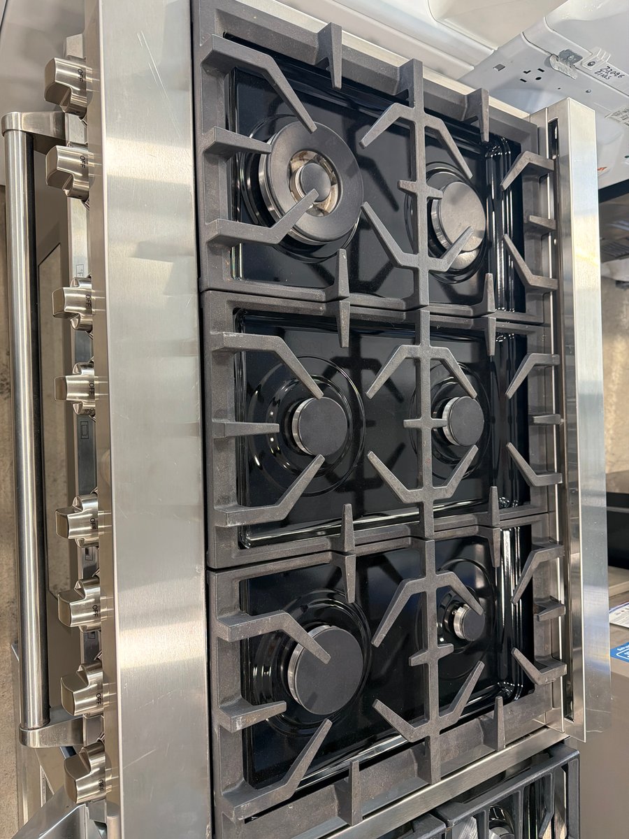 Photo 3 of this exact Z-Line ZLINE stainless steel and matte black 36”wide dual fuel range